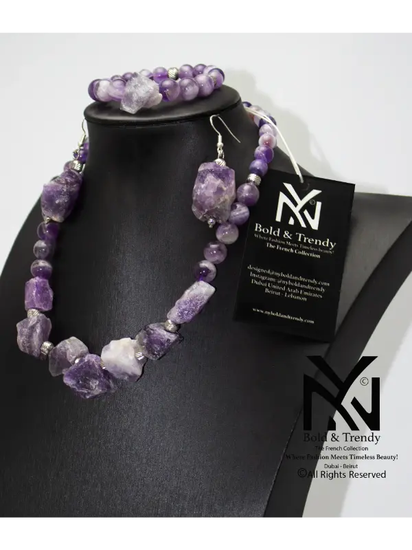 La Beauté des Gemmes – Collier Améthyste Naturelle